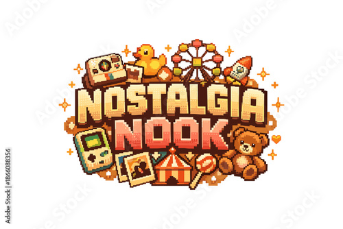 Nostalgia nook: pixel art collection of retro toys and games