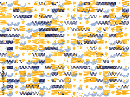 Vibrant yellow and blue patterned background