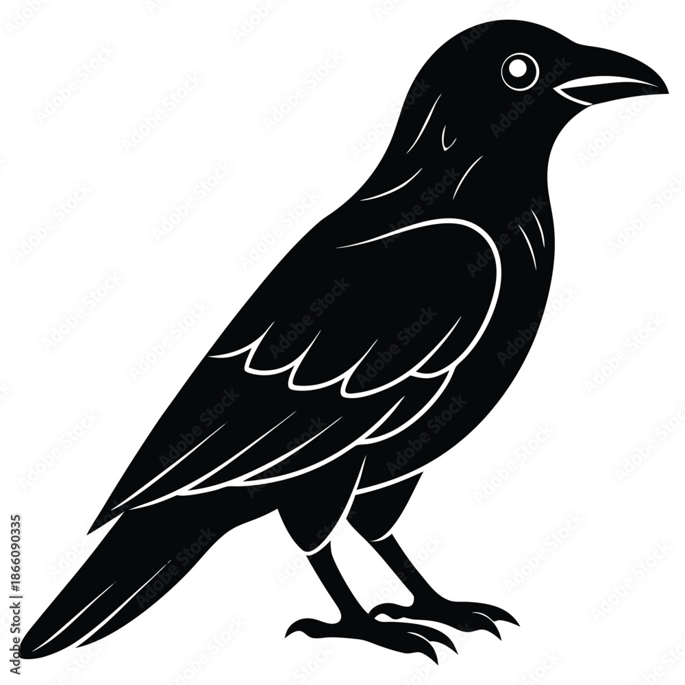 Fototapeta premium raven vector icon
