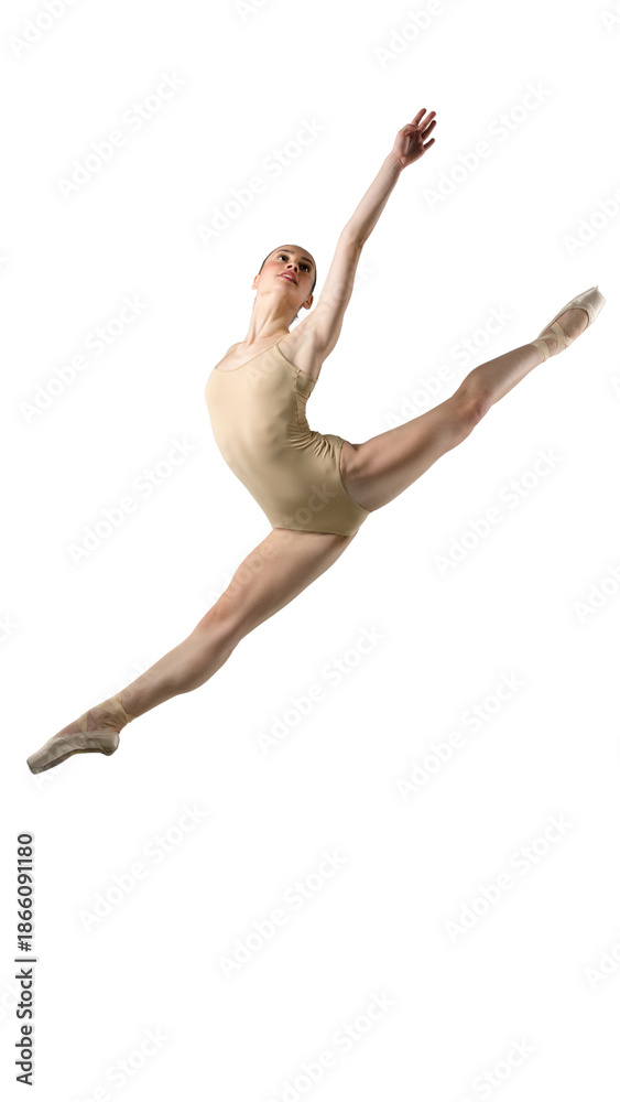 Fototapeta premium Elegant Ballerina Isolated on Transparent Background