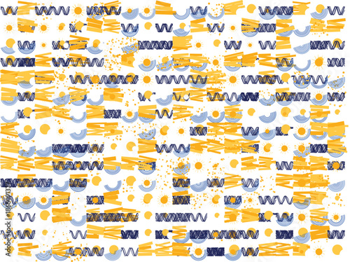 Vibrant wavy pattern with bright yellow dots