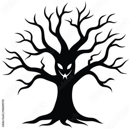 creepy tree vector icon