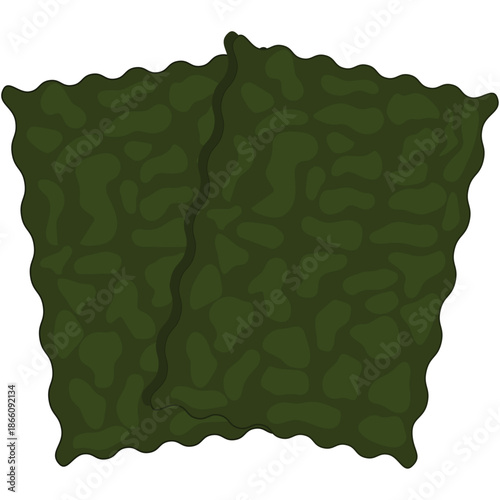 dried seaweed sheet vector drawing.