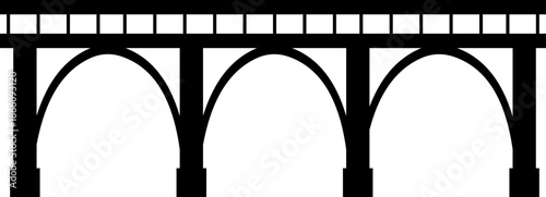 Bridge icon with arch suspension truss viaduct structures in flat style, transportation infrastructure outline illustration for city map UI design