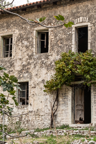Wallpaper Mural Historisches Steinhaus mit zerbrochenen Fenstern und Vegetation, Qeparo, Qark Vlora, Albanien Torontodigital.ca