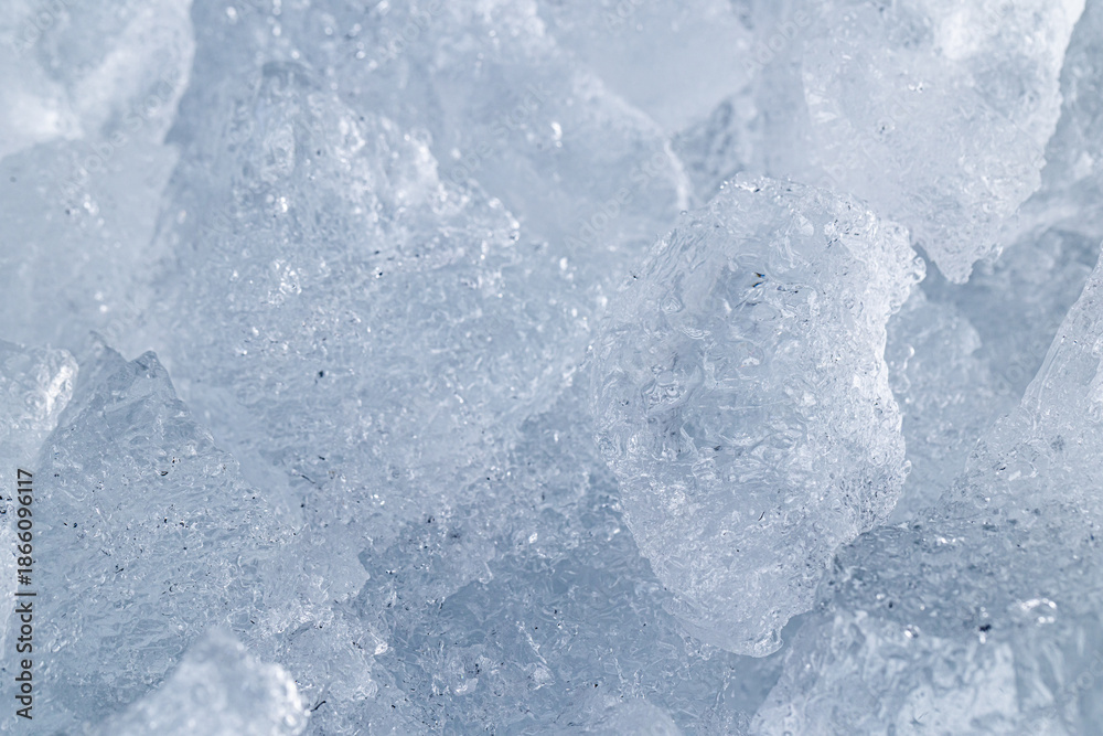 Obraz premium Macro Texture of Crushed Pure Ice Cubes