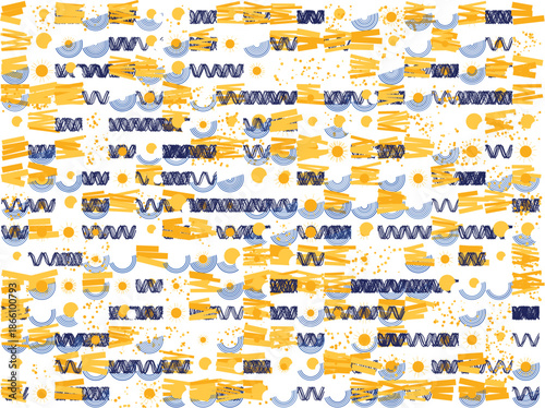 Vibrant abstract pattern with blue and yellow accents