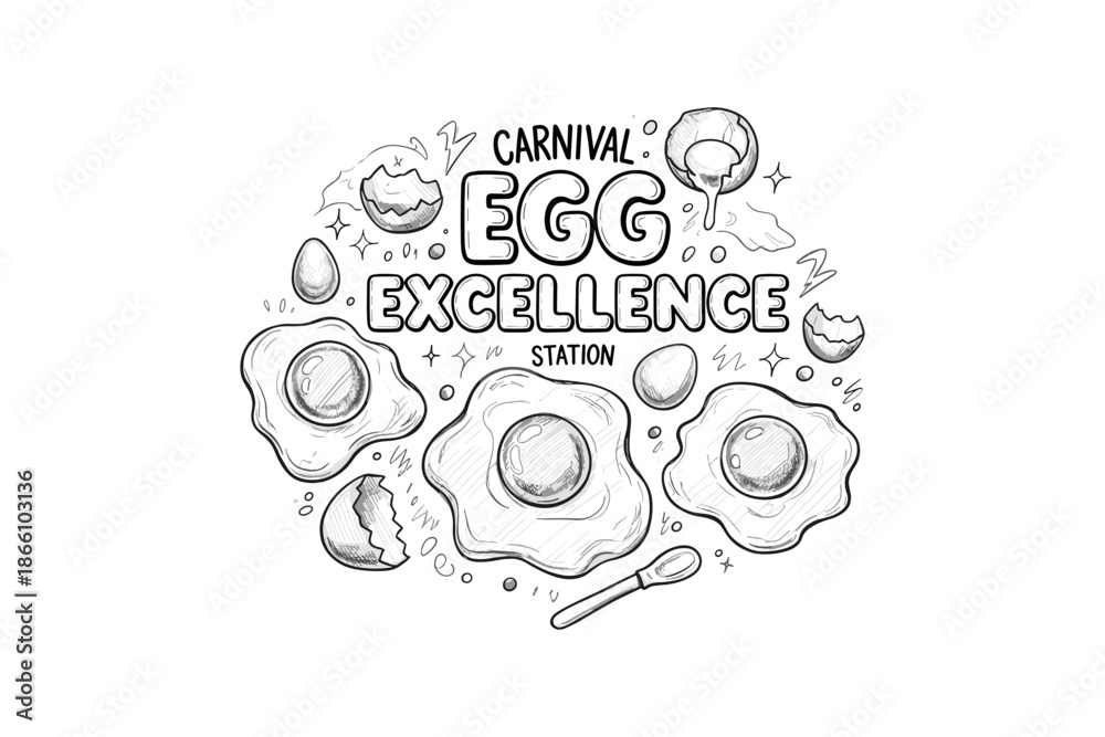 Obraz premium Hand drawn egg festival design with engaging sketch style and fun elements