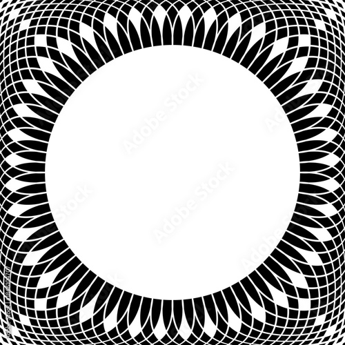Abstract Radial Geometric Pattern for Circle Frame. 3D Effect