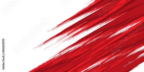 Straight red ink vector lines pack. Bloody color long and round hand-drawn brushstroke text highlights abstract