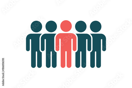 A group of people with one person standing out from the crowd