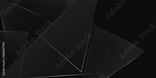Abstract dark black Geometric banner design background.