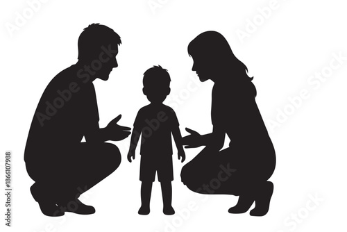 Encouraging parents silhouette ideal for positive supportive vector compositions.