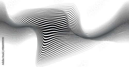 Design elements . Abstract Vector Striped Geometric Background, parallel horizontal hand drawn wavy lines pattern .
