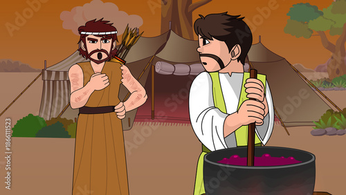 Tableau sur toile Esau Selling his Birthright for Stew