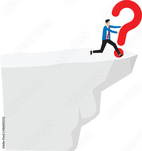 Hard question with no answer or solution, critical business problem, doubtful or stress burden concept
