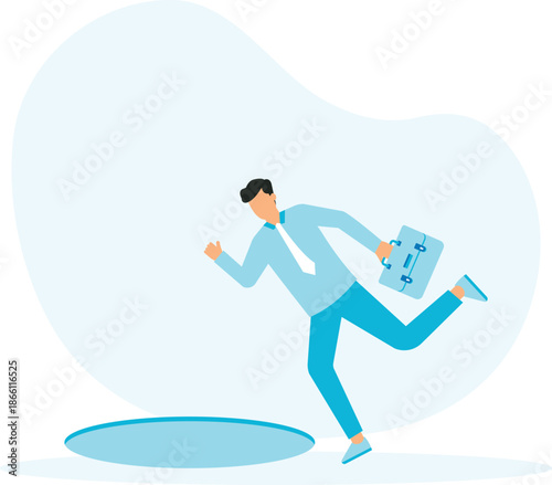 Problem or risk from crisis or recession, danger or business accident trouble, loss or pitfall concept

