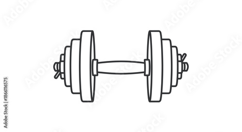 Simple Black and White Dumbbell for Weightlifting and Exercise.