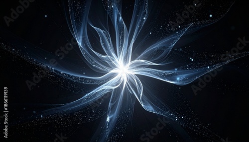 Wallpaper Mural Futuristic glowing abstract form with intricate luminous tendrils and sparkling particles, evoking concepts of advanced technology, energy, and cosmic data Torontodigital.ca