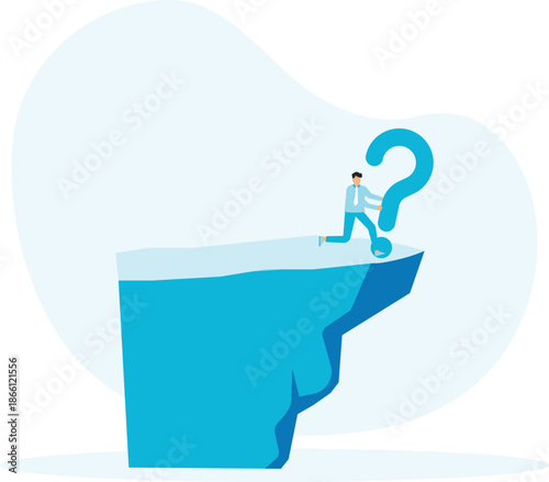 Hard question with no answer or solution, critical business problem, doubtful or stress burden concept
