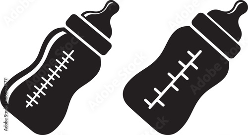 Baby bottle silhouette isolated on white vector