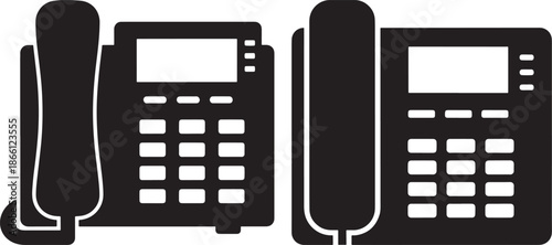 Two telephone silhouettes office communication