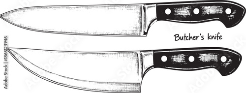 butchers knives with black handles