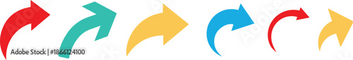 Curved arrow icons. colored arrow. curved arrows set. arrow symbol collection. Vector. EPS10.