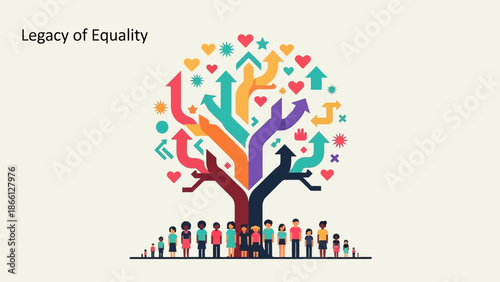 Colorful Tree Representing Equality and Diversity.