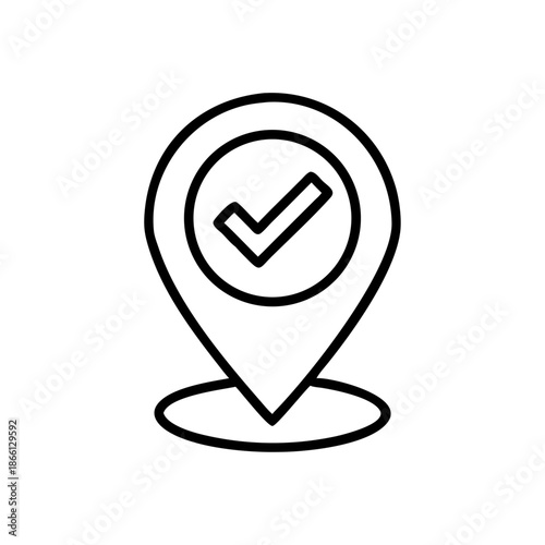 Verified location pin icon, indicating a confirmed or successfully pinpointed place on a map