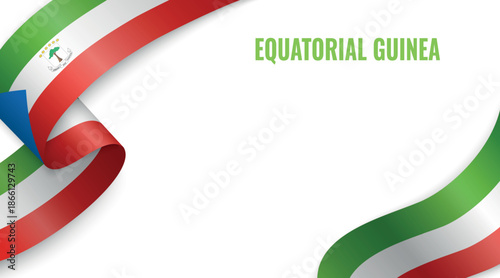 Equatorial Guinea Flag Ribbon Celebration Banner Design