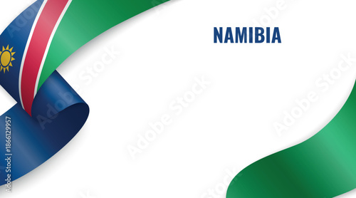 Namibia Flag Ribbon Celebration Banner Design