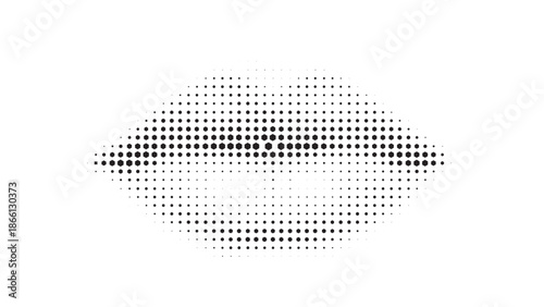 Large black dotted circle made up of many small dots varying in size and density on white background.