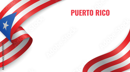 Puerto Rico Flag Ribbon Celebration Banner Design