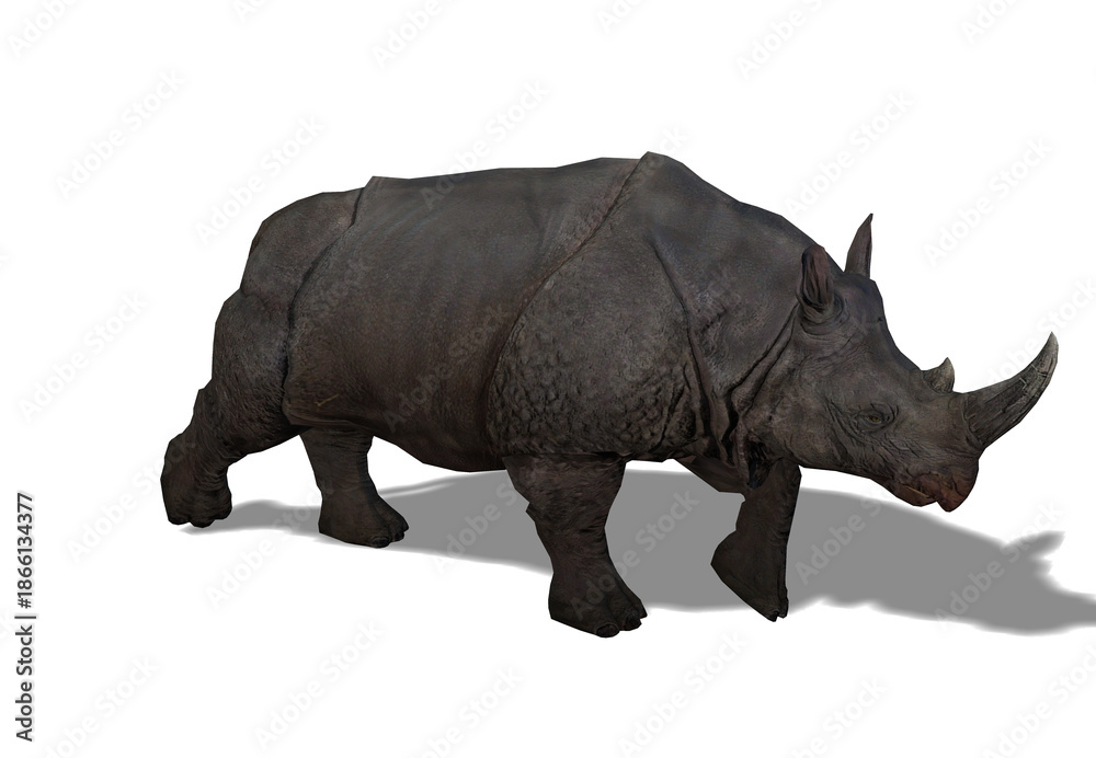 Fototapeta premium rhino isolated on black background