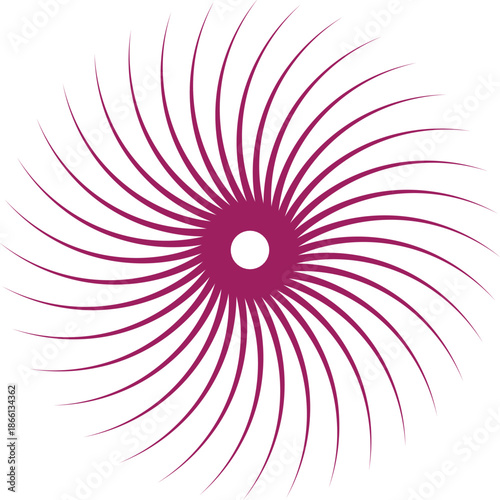 Abstract Spiral Flower Pattern in Magenta on White Background