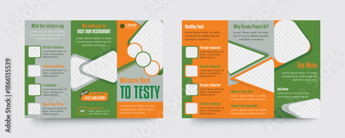 Food trifold brochure design layout
