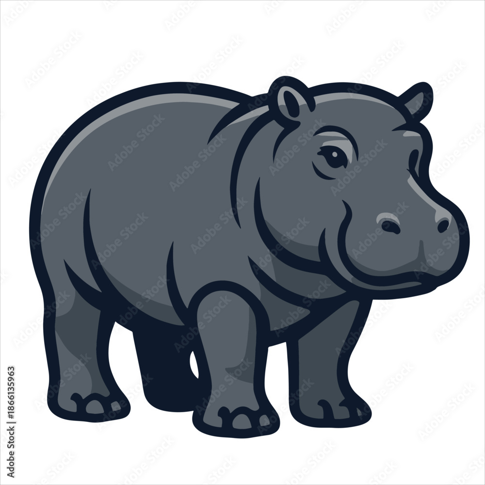 Fototapeta premium a hippopotamus animal vector design
