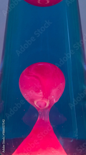 Colorful lava lamp with flowing pink liquid for home decor and relaxation