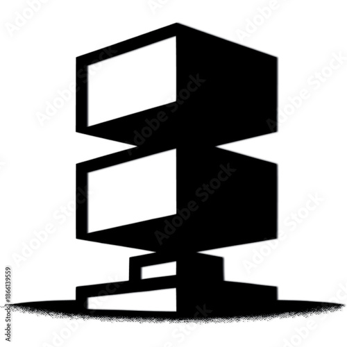Geometric Modern Architecture: A minimalist depiction of a contemporary structure, with clean lines and sharp angles casting captivating shadows, embodying modern design and architectural elegance.