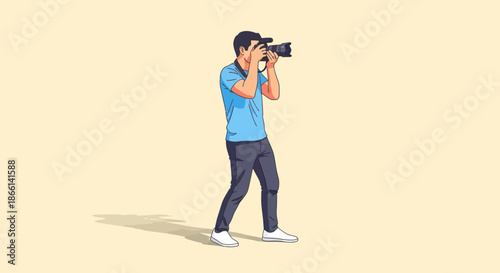 The photographer is taking a picture.