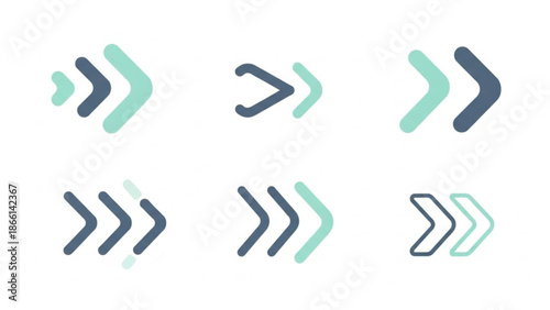 Double Chevron Arrow Navigation Symbols Vector for Fast Forward and Direction Indicators