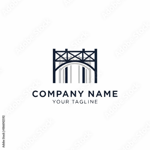 Elegant bridge logo design with classic architectural elements.