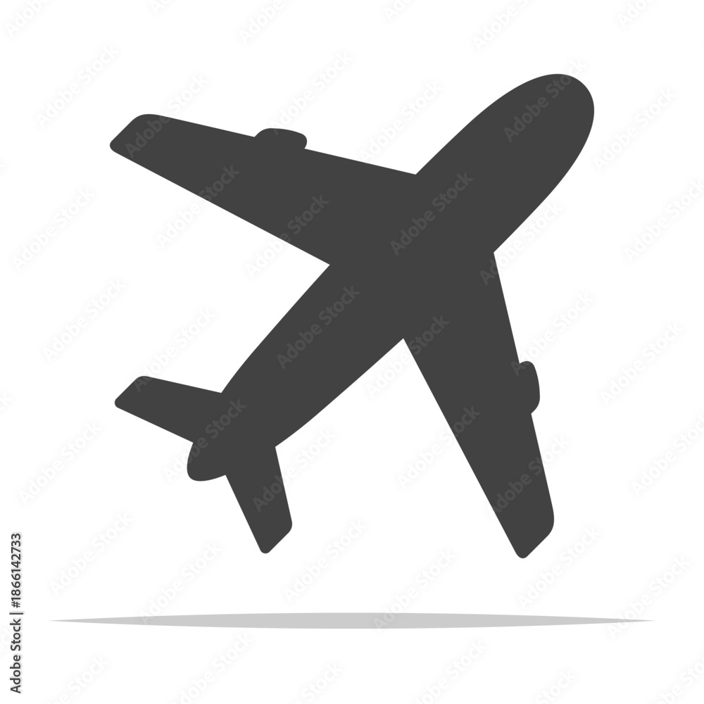 Obraz premium Single airplane icon vector isolated illustration