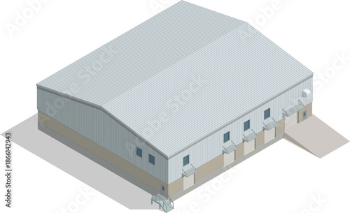 Isometric warehouse with multiple loading dock