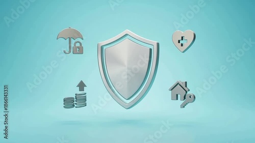 Modern Shield Symbol Representing Security, Protection, and Safety for Various Aspects of Life and Property Management