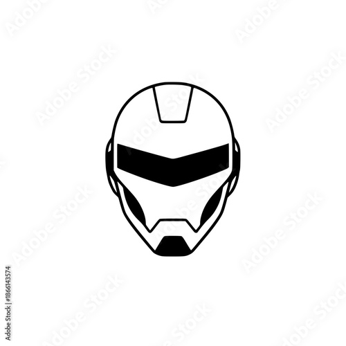 Iron Man helmet vector illustration, flat design superhero mask