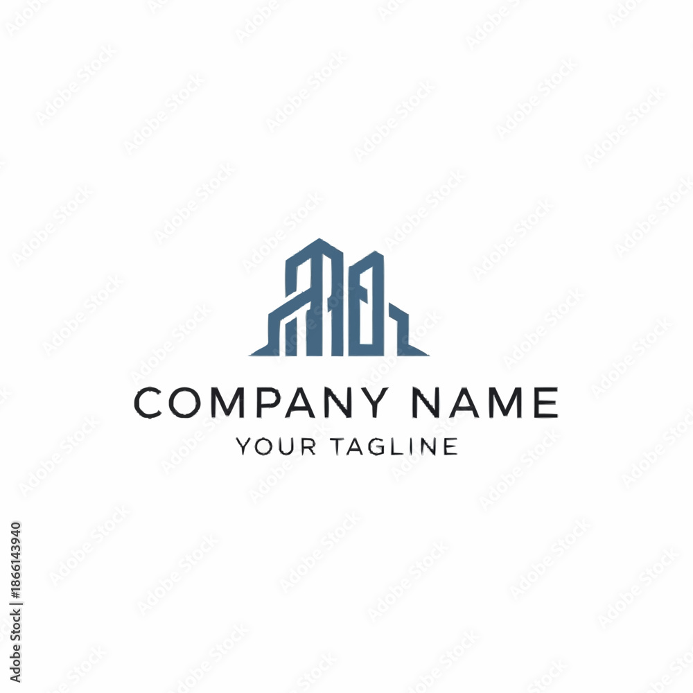 Fototapeta premium Modern abstract building logo design for real estate company branding.