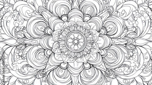 Intricate floral mandala design, abstract art background
