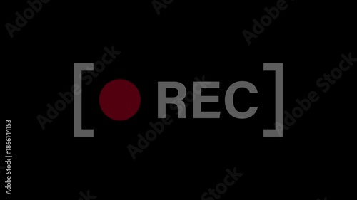 Camera recording REC screen overlay graphic animation loop